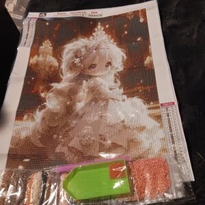 Princess Diamond Painting Kit - White and Brown 30x40